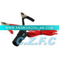 Wholesale Car cigarette jack to battery clips,car adapter