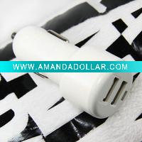 USB car chargers adapters with double usb
