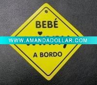 Promotional magnetic car warning sticker