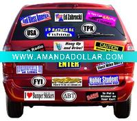 Car bumper sticker