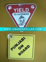 Signs for the car with customized design
