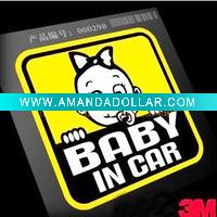 Wholesale Baby in car removable glitter car magnet