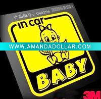 Wholesale Baby in car removable glitter car magnet