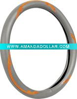 Wholesale Yellow + grey PU steering wheel cover