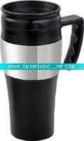 Wholesale 16oz stainless steel outer with plastic inner promotional travel mug