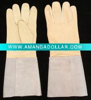 Wholesale Beige/ Natural White leather working Glove for weld