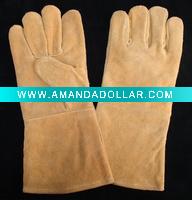 Wholesale Yellow cow split leather Glove 14"