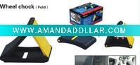 Foldable plastic tire chock for car
