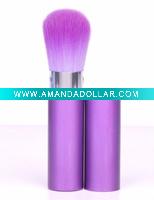 Wholesale purple fashional retractable powder brush with crystal