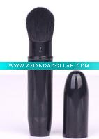 Wholesale black professional retractable powder brush with crystal