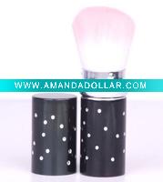 Wholesale black fashional retractable powder brush with crystal
