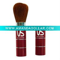 Wholesale red metal retractable powder brush