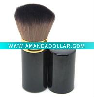 Wholesale large black synthetic hair retractable powder brush
