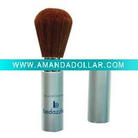 Wholesale silver metal retractable powder brush