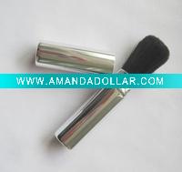 Wholesale silver goat hair retractable powder brush