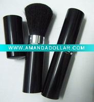 Wholesale black goat hair retractable cosmetic brush
