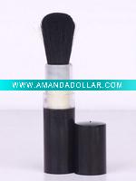 Wholesale black plastic goat hair retractable makeup brush