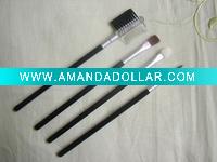 Wholesale 4pcs black plastic handle cosmetic brush set/ makeup brush set