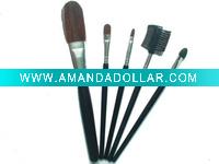 Wholesale 5pcs plastic handle cosmetic brush set/ makeup brush set