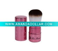 Wholesale high grade fashional pink cosmetic kabuki brush with cap