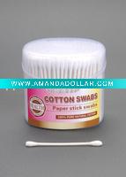 300ea cotton swabs, paper stick cotton buds, PURE ear sticks