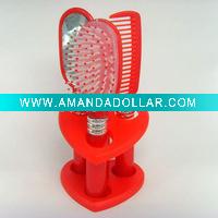 Wholesale 2011 fashion beautiful red 3pc plastic comb set of hair care products