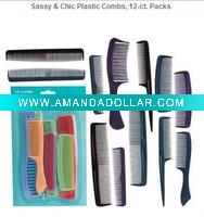Wholesale Sassy and Chic Plastic Combs, 12-ct. Packs