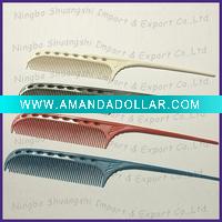 Wholesale salon flat colorful plastic hair comb