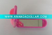 travel foldable comb with cosmetic mirror set