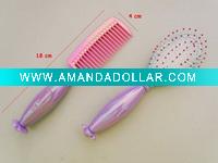 Wholesale Fancy cosmetic plastic hair brush and comb set