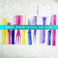Wholesale 2011 fashion 10pcs plastic comb set with 10 different design for hair care