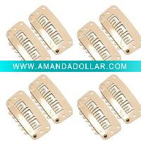 Wholesale Beige Color Hair Extension Clips with high quality, 2.8cm wide