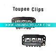 Wholesale Black 3.2 cm with 6 teeth U shape Stainless steel wig clips/ Toupee clips/Hair extension clips with rubber
