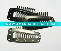 Wholesale waterdrop shape Stainless steel wig clips/ hair extension clips/Hair extension clips with rubber