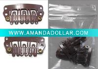 Wholesale 3.2 cm with 6 teeth U shape Stainless steel wig clips/ Toupee clips/Hair extension clips with rubber