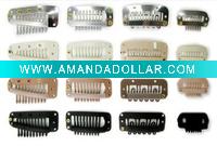 Wholesale Stainless steel wig clips/ hair extension clips/Hair extension clips with rubber