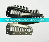 Wholesale 3.8 cm waterdrop shapeStainless steel wig clips/ hair extension clips/Hair extension clips with rubber