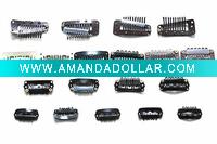 Wholesale Stainless steel wig clips/ hair extension clips/Hair extension clips with rubber