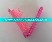 Wholesale travel foldable pocket hair brush with cosmetic mirror set