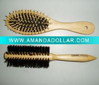 wood rolling hair brush