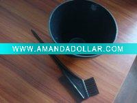 plastic hair bowl with brush