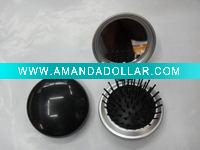 travel mirror with brush