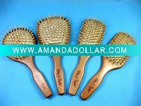 Wholesale wooden rubber cushion hair brush