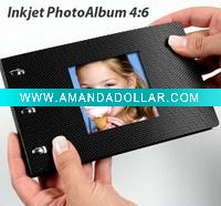 Wholesale mini-color inkjet DIY photo album,4x6 size (black grain line-antraite)