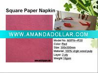 Embossed red paper pocket tissue