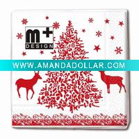 christmas napkin, printed color napkin, serviette