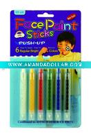 6pc Face Paint Sticks Length:9.5cm - A08116
