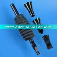 Wholesale 16mm/19mm/25mm/30mm/38mm Black Tattoo Disposable Black Plastic Tube with Rubber Grips Supply