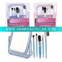 Wholesale MIRROR WITH 5pc COSMETIC BRUSHES