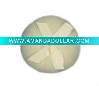 white velour cosmetic powder puff